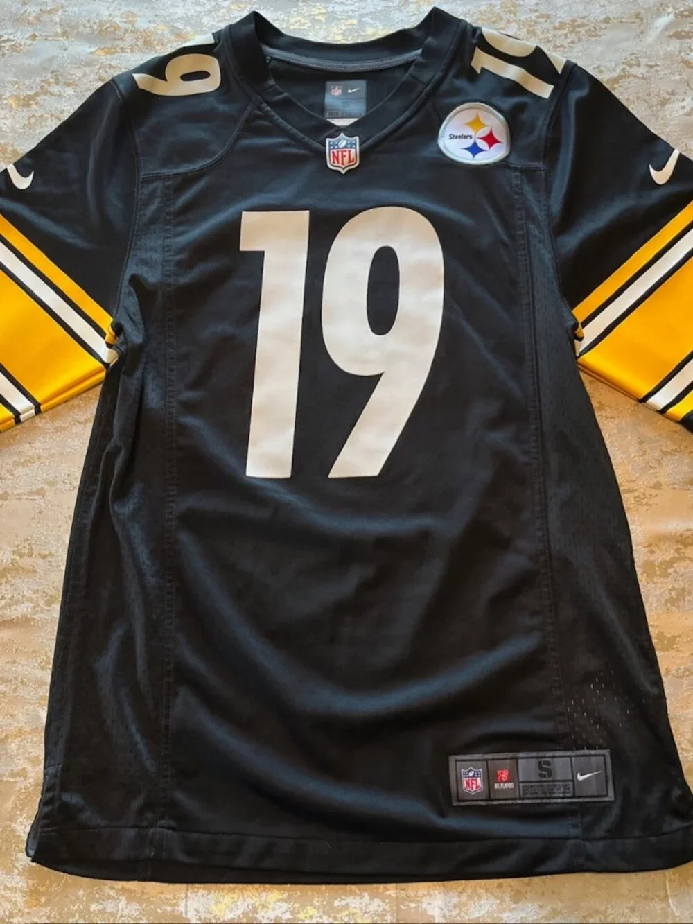 Nike Pittsburgh Steelers Smith-Schuster #19 Jersey NFL Black Gold Size S